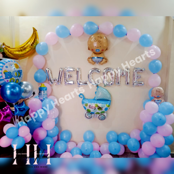 WELCOME BABY BOY BALLOON DECORATION