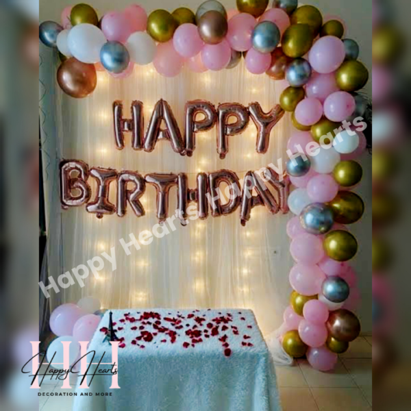 HAPPY BIRTHDAY HALF ARCH THEME BALLOON DECORATION